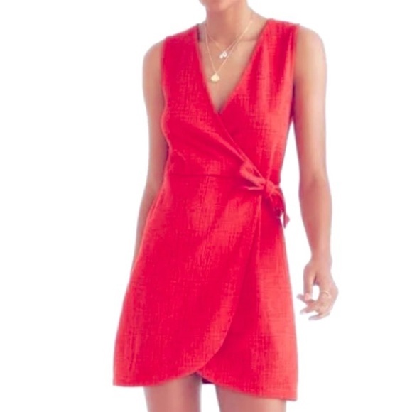 Madewell Dresses Nwt Madewell Texture And Thread Textured Red Knot